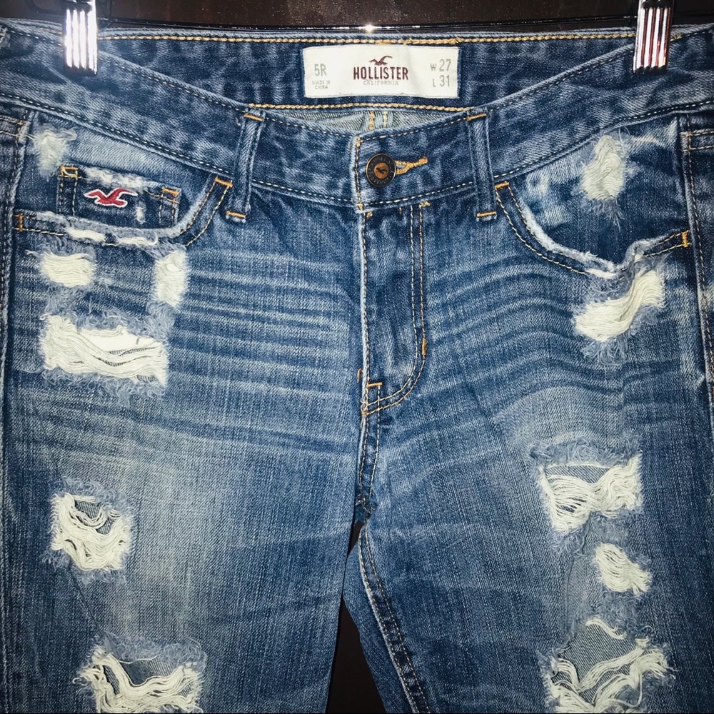 Hollister Dark Destroyed Jeans